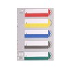 5-Part A4 Binder Dividers with Index Page - Multi-Punched Plastic