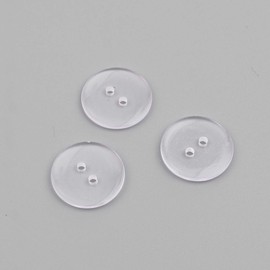 50 Plain Round Clear 2 Hole Sewing 11mm Buttons. Ideal for Crafts Like Scrapbooking, Cardmaking, Bling, Decoration