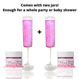 Sip and Shimmer Edible Glitter for Drinks – Drink Glitter for Cocktails, Wine, Champagne, Beverages – Food-Grade Cocktail Glitter Made in USA – Kosher, Nut-Free, Gluten-Free – Pink 2 Pack
