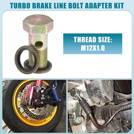 A ABSOPRO Car Oil Cooler Screw Ball Head Adapter Turbo Brake Line Bolt Adapter M12x1.0 10mm OD Bolt Brake Fitting Kit for Fuel Oil System with Washers