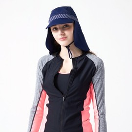 Headquarters Basic Elle Adult Beach UV Protection Flap Cap Swim Cap BES-SC10N / 본사 베이직엘르 성인 비치 자외선차단 플랩캡 수영모자 BES-SC10N