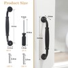 Roxanex 6 Pieces Black Kitchen Door Handles Cabinet Handles Drawer