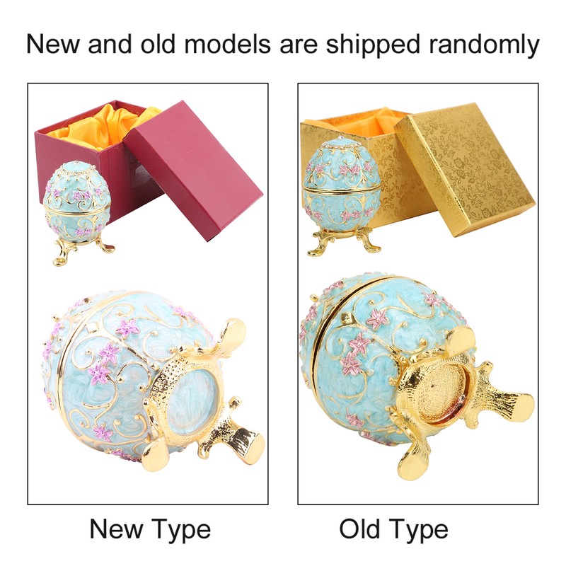 Hand Made Enameled Easter Egg Jewelry Box Organizer Home Desktop