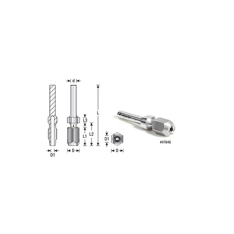 Amana Tool - 47642 Adaptador de extensión CNC de vástago
