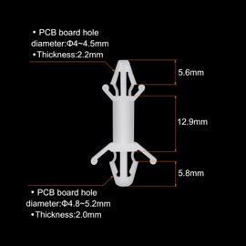 PATIKIL 60PCS PCB Board Isolation Column, Nylon Reverse Locking Circuit Board Clips Standoff Double Head Insulation Bracket Support Height 12.9mm /0.51"