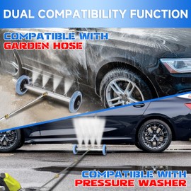 RIDGE WASHER 16 Inch Undercarriage Car Washer, Pressure Washer Under Car Cleaner with 3 Pcs Extension Wand, 4000 PSI