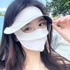 Wide Brim UV Protection Sun Visor with Full Cover Integrated Mask Mint 2ea
