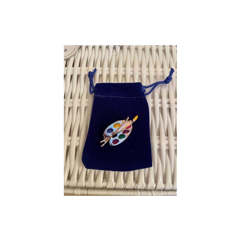 Painting Palette Artist Brooch for Women, Colourful Painter Pin Jewellery