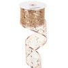 MEEDEE Rose Gold Glitter Ribbon Wire Mesh Ribbon with Sparkle