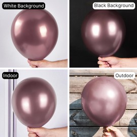 PartyWoo Metallic Brown Balloons 50 pcs 12 Inch Chrome Bronze Copper Latex Helium Balloons for Graduation Baby Shower Gender Reveal Wedding Anniversary Birthday Party Decorations Brown-G133