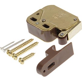 The Hillman Group 59280 Polished Brass Mini-Latch with Catch, 2-Pack