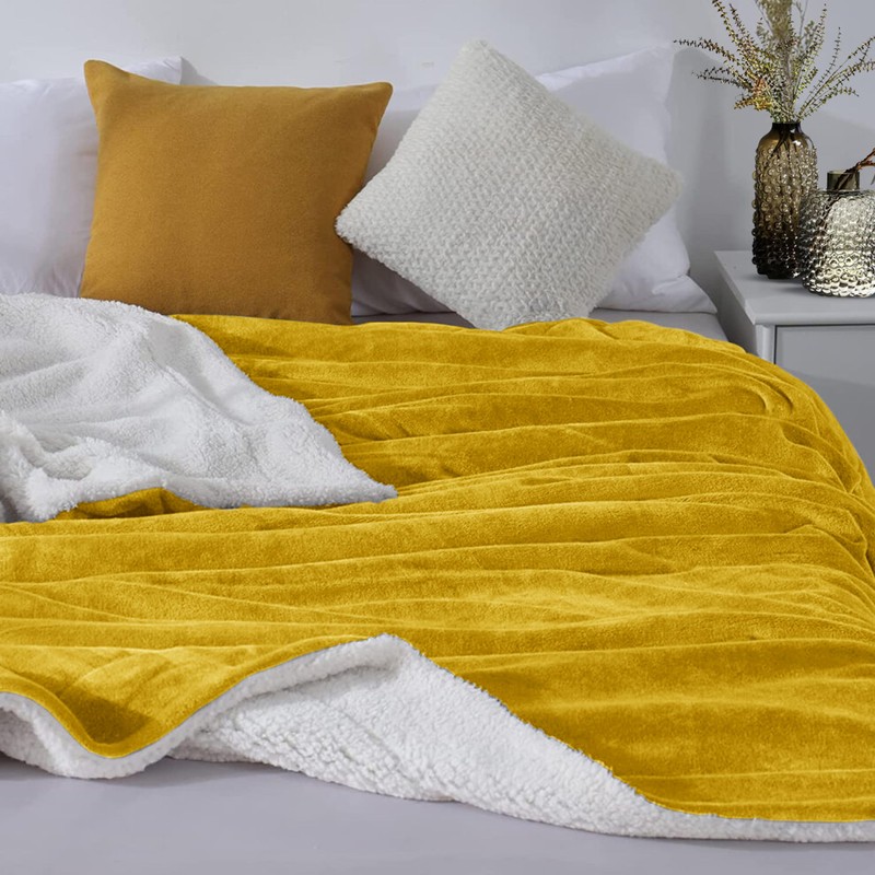 Oxford Homeware Sherpa Fleece Blanket Reversible Throw Blankets Soft Fluffy