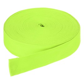 DMiotech 50 Yard x 38 mm Wide Nylon Webbing Poly Flat Ribbon Webbing for DIY Crafts, Backpack Straps, Sewing, Repairing Outdoor Equipment, Fluorescent Green