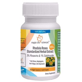 Rhodiola Rosea 12:1 Extract - 500mg - 60 Vegan Capsules - Boosts Energy