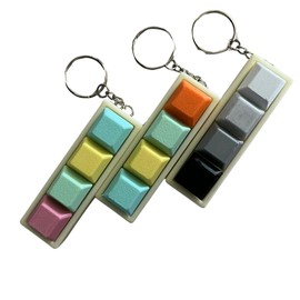 Keyboard Fidget Clicker Keychain, Multi-Color Options, Adult Stress Relief Toy (Neutral)
