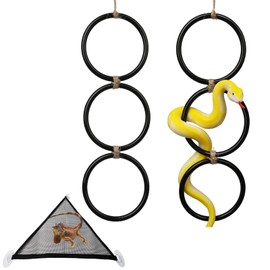 INQUADR 2PCS Snake Climbing Rings for Ball Python，1PCS Breathable Mesh Geckos Hammock Reptile Hammock，Ideal for Terrariums, Bearded Dragons, Geckos, Lizards, Parrots
