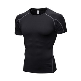 YUSHOW Men's Compression Shirts for Workout Moisture Wicking Quick Dry Running Athletic Base Layer Short Sleeve