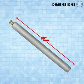 Poolzilla 5 Pack 10” Aluminum Tube with Brass Anchor for Pool Safety Cover Installation, Anchor Installation for Loose Ground or with Pavers, Extra Long