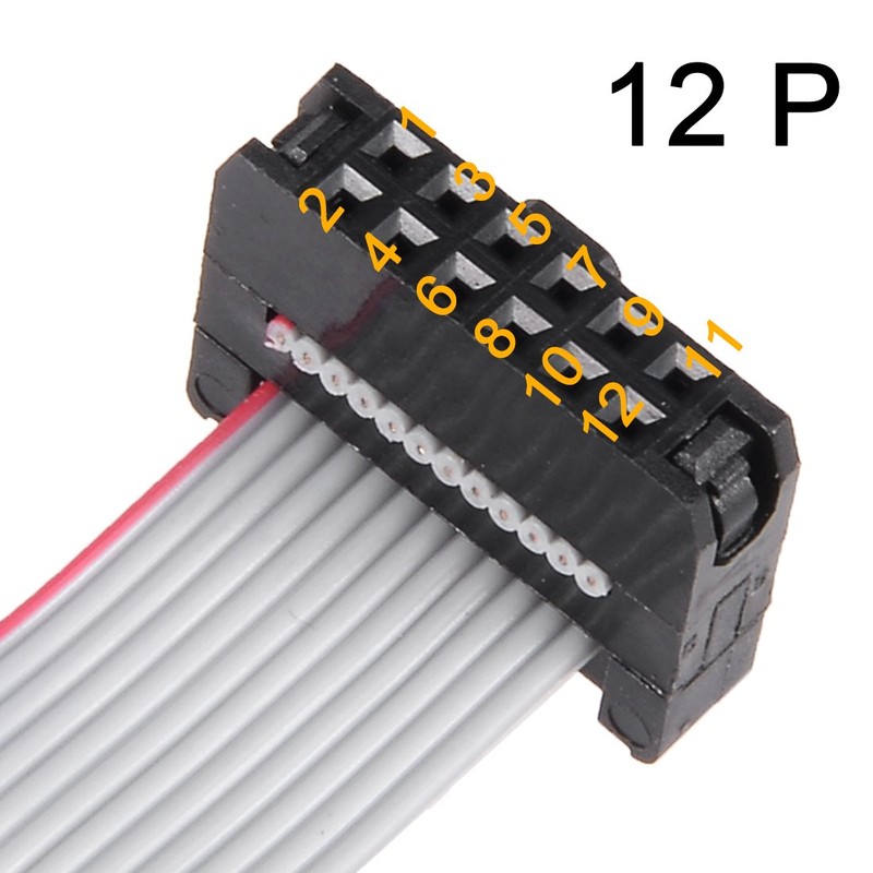 sourcing map IDC 12 Pins Connectors Flat Ribbon Cable Female