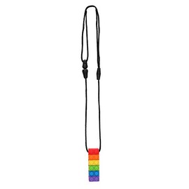 Collar de silicona para masticar mordedor: para autistas, TDAH, SPD, niños con motor oral niños y niñas (resistente, duradero)(rojo)
