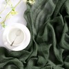 DeZerlor Olive Green Cheesecloth Table Runner 4 Pack Fall Thanksgiving