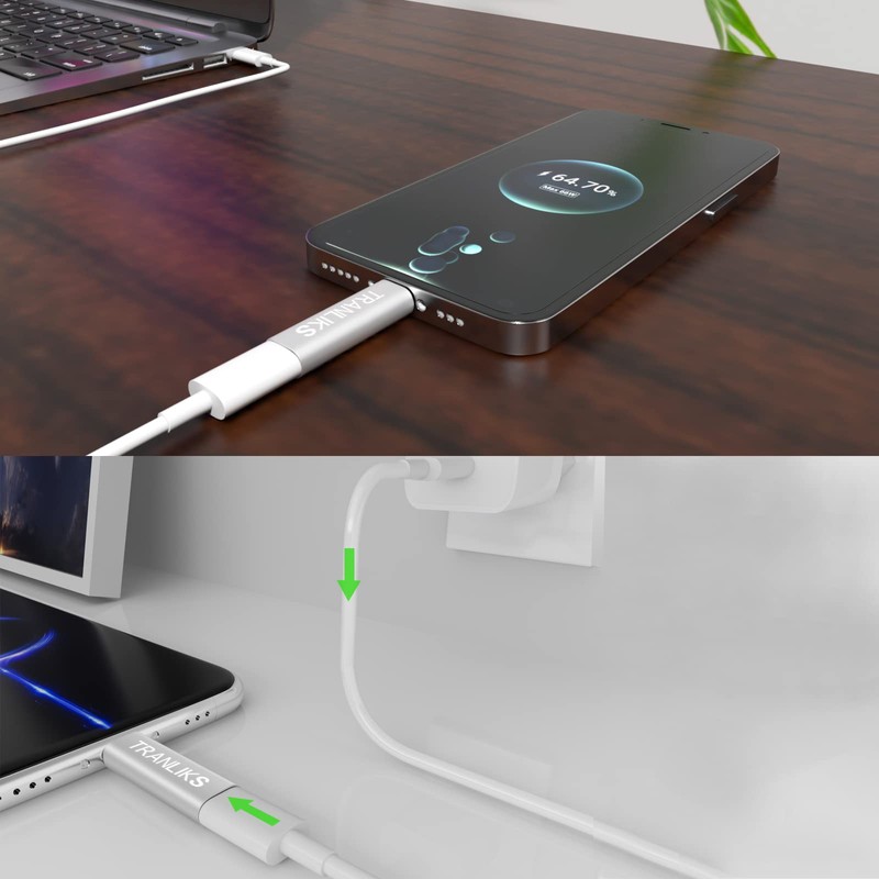 TRANLIKS Adapter Micro USB to Lightning, Compatible for Lightning Female