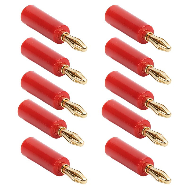 10PCS Banana Plugs 4mm Audio Jack Connector Solderless Six Blade