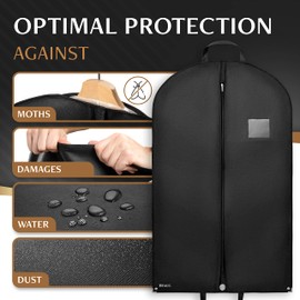 Bruce.® 3x Premium Garment Bags 100x60cm with 1x Shoe Bag, Breathable Clothes Cover for Suits, Dresses, Coats & Jackets, 120 GSM Heavy-Duty Material Perfect for Travel & Wardrobe Storage Bag