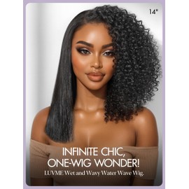 LUVME HAIR Wet and Wavy 5x5 Closure Water Wave Short Curly Bob Glueless Wigs Human Hair Pre Plucked Pre Cut Lace Side Part 100% Human Hair Wig 12 Inches