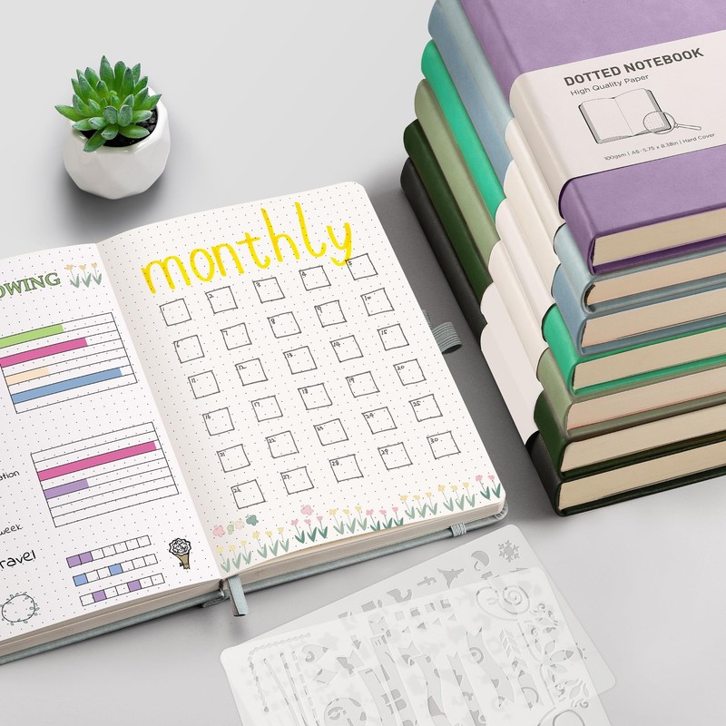RETTACY A5 Bullet Dot Grid - Dotted Notebook With 320
