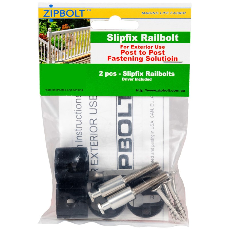 Zipbolt 17.150 Exterior Slipfix Railbolt — Epoxy Coated Staircase Handrail