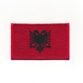 60 x 35 mm Albania Tirana Flag Europe Sew-On / Iron-On Patch 1197 B