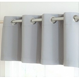Warm Home Designs 1 Light Grey (Silver) Color Wide Size 54" x 17" Valance Scarf with 8 Grommets. These Cafe Curtains Look Green in Kitchen, Bathroom, Dining Room, Basement or RV. N Silver Valance 17