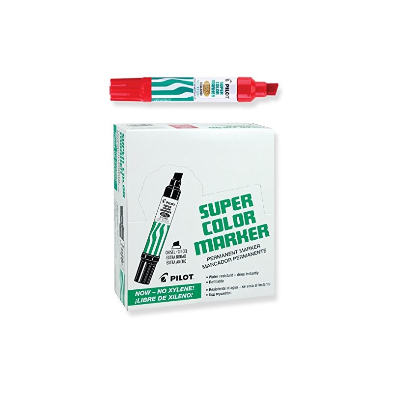 Pilot Super Color Jumbo Permanent Markers, Extra Wide Chisel Point,