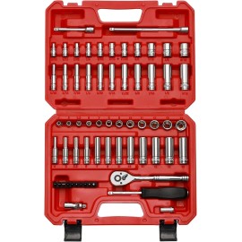 Focus tool 62pcs 1/4 Inch Drive Master Socket Set with Ratchets Adapters 4 mm-14 mm 6 Point