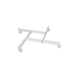 White 4-Way Grid Base with Casters (Use with existing 3â on Center Wire Grid Panels)