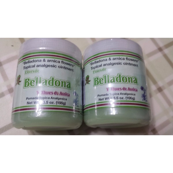 Plantimex 2 Pack Belladona & Arnica Flowers Topical Analgesic Ointment Net Wt 3.5 oz 01/23