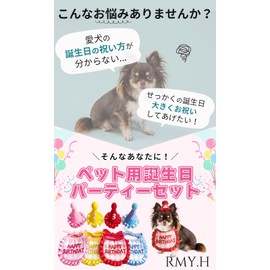 Dog Birthday Hat, For Dogs, Birthday Goods, For Dogs, Cats, Set of 3, Cute, Decoration, Birthday, Bib, Anniversary, Birthday (Red)