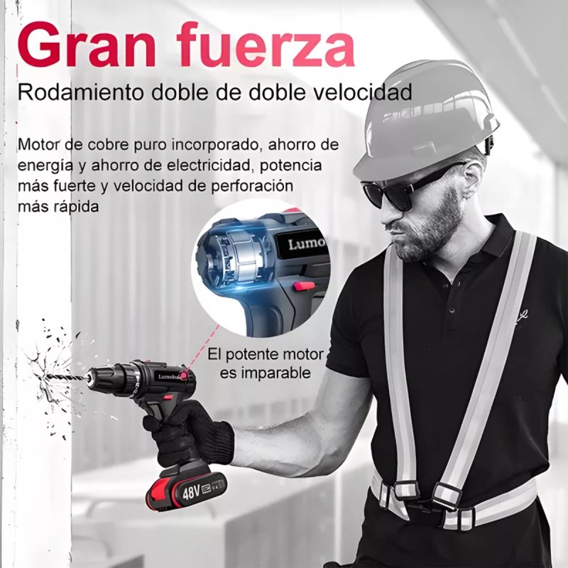 Lumoku Kit Taladro Inalámbricos Desatornillardor Electrico 42v 3/8
