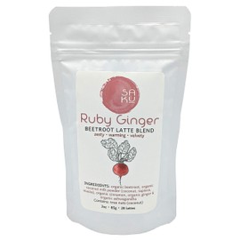 SAKU Tea, Ruby Ginger Beetroot Latte Blend, Super Food Latte, 3oz Bag