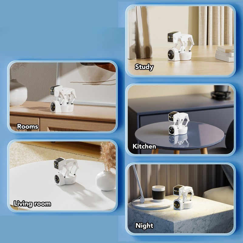 1080P Robot Dog Indoor Security Camera AI Detection 5G WIFI