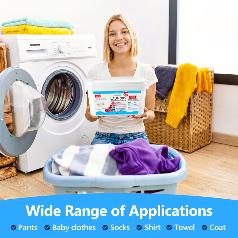 240 Pack Laundry Detergent Pods- 5-in-1 Stain Remover Laundry Soap