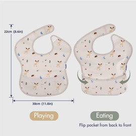 Soarwg Kids Bibs, Baby Bibs, Waterproof Baby Bibs for Boy and Girl, Great Travel Baby Bibs for Eating, Mess Proof Bibs for Baby Unisex, Toddler Feeding Bibs, 5 Pack
