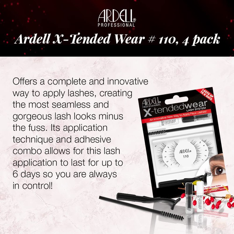 Ardell Individual Lashes X-tended Wear-110, 4-Pack