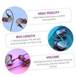 Mipcase 1pc -Ear Wired Earphone Heavy Bass Sound Lightweight Design Comfortable Fit for Mobile and Tablet Noise Isolating Earmuffs Construction Compatibility