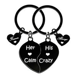 Nfyxcaz 2pcs Couples Keyring His Hers Gifts Couple Matching Keyrings Boyfriend Keyring Gifts For Boyfriend Couple Gifts For Him Her Valentine's Day Gifts for Boyfriend Girlfriend