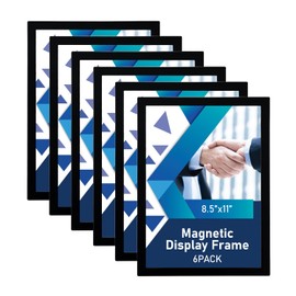 AceShow Magnetic Sign Holder - 8.5×11" Wall Mounted Self-Adhesive Magnetic Paper Holder,Transparent Wall Display Frame with Black Edge,Suitable for Office, Store, Mall, Home (6pack)