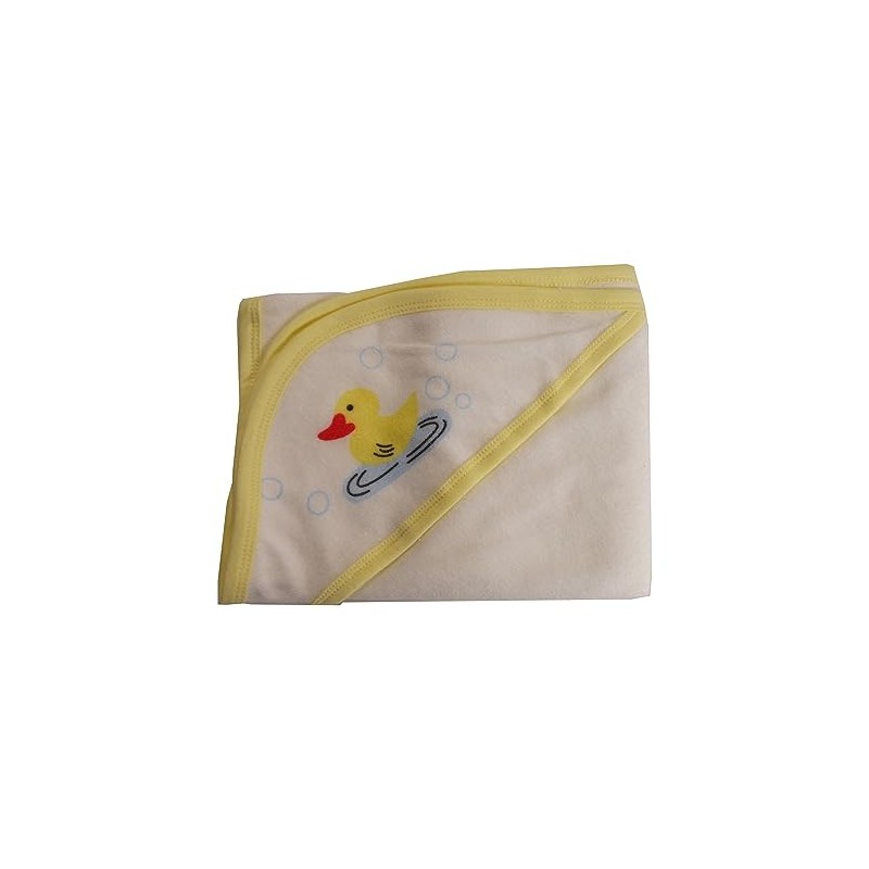 bambini Hooded Towel with Yellow Binding and Screen Prints
