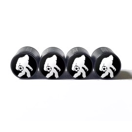 AutoValveCaps Bigfoot Sasquatch Soccer Athlete Tire Valve Caps - Set of Four - Fits all Autos