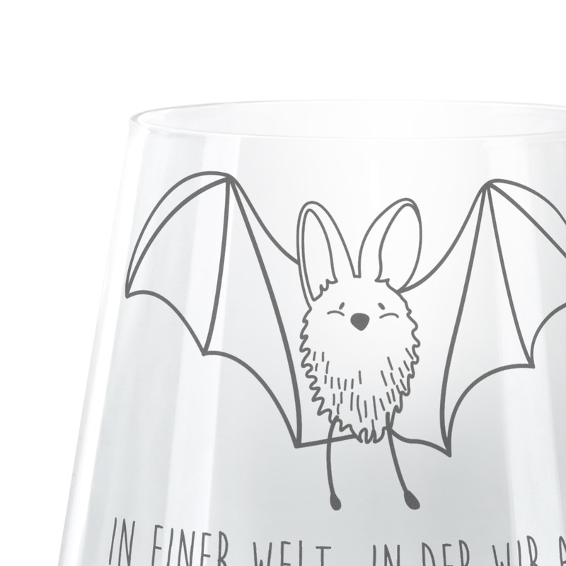 Mr. & Mrs. Panda Cocktail Glas Fledermaus Flügel - Geschenk,